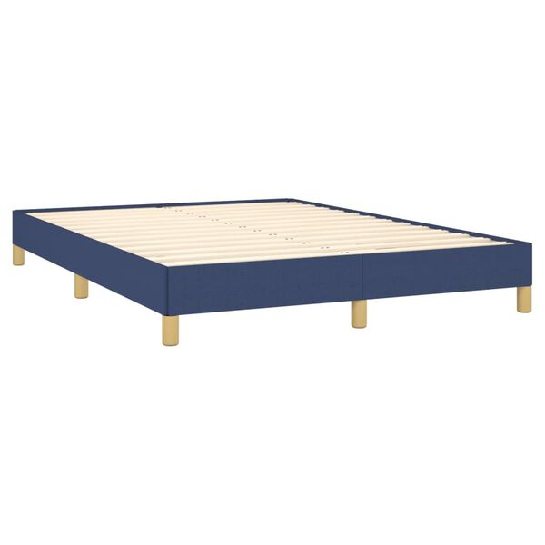 vidaXL Estrutura de cama sem colch&atilde;o 140x200 cm tecido azul