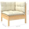 vidaXL 7 pcs conjunto lounge jardim c/ almofad&otilde;es creme pinho maci&ccedil;o