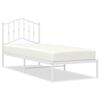 vidaXL Estrutura de cama com cabeceira 90x190 cm metal branco