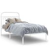vidaXL Estrutura de cama com cabeceira 90x200 cm metal branco
