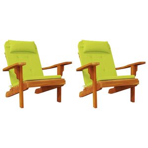 vidaXL Almofadas de cadeira 2 pcs Verde brilhante. 58 x 77 x 4,5 cm