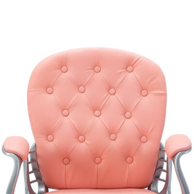 vidaXL Cadeira de escritório giratória em couro artificial rosa