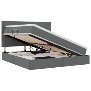 vidaXL Cama com arruma&ccedil;&atilde;o e colch&atilde;o Cinza Escuro 160 x 200 cm