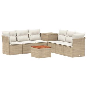 vidaXL Conjunto de Sof&aacute;s 8 unid. Bege e Branco Creme 55 x 55 x 37 cm