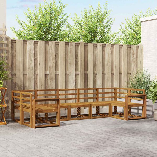 vidaXL Conjunto de Sof&aacute;s para Exterior 7 pcs Natural