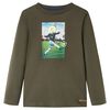 T-shirt de manga comprida para crian&ccedil;a cor caqui 128