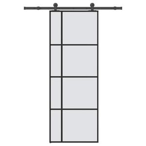vidaXL Porta deslizante c/ conj. ferragens 76x205cm vidro ESG/alum&iacute;nio