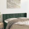 vidaXL Cabeceira de cama c/ abas tecido 147x16x78/88cm verde-escuro