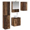 vidaXL Conjunto de Arm&aacute;rios para Banheiro 5 pcs Madeira antiga