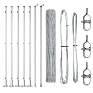 vidaXL Poste de Cerca Prateado