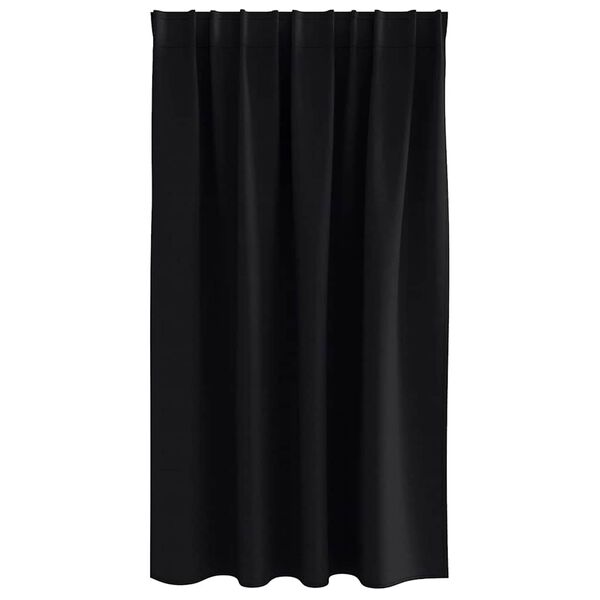vidaXL Cortinas Blackout com Argolas 2 pcs Preto 140 x 140 cm