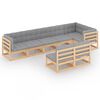 vidaXL 8 pcs conjunto lounge de jardim c/ almofad&otilde;es pinho maci&ccedil;o