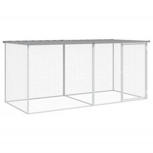 vidaXL Gaiola para galinhas com teto cinza claro 203x98x90 cm a&ccedil;o galvanizado