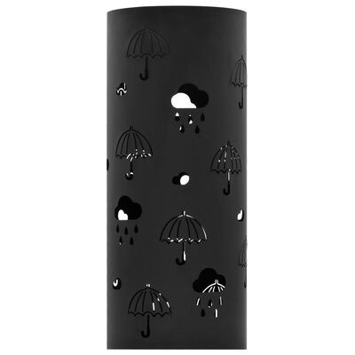 vidaXL Suporte para guarda-chuvas em aço preto