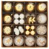 vidaXL Conjunto de Bolas de Natal 40 pcs Branco e dourado Pl&aacute;stico