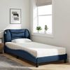 vidaXL Cama com colch&atilde;o Hvar 80x200 cm tecido azul