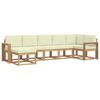 vidaXL Conjunto de Sof&aacute;s para Exterior 7 pcs Branco e Creme Poli&eacute;ster