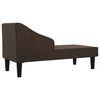 vidaXL Chaise longue com rolo tecido castanho-escuro