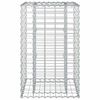 vidaXL Cama elevada de gabi&atilde;o Prateado 50 x 50 x 80 cm A&ccedil;o Galvanizado