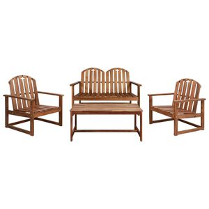 vidaXL 4 pcs conjunto lounge exterior madeira ac&aacute;cia maci&ccedil;a