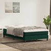 vidaXL Cama com molas sem colch&atilde;o 120x220 cm veludo verde-escuro