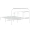 vidaXL Estrutura de cama com cabeceira 140x200 cm metal branco