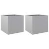 vidaXL Vasos/floreiras 2 pcs 42x40x39 cm a&ccedil;o galvanizado prateado