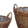 vidaXL Cesta de Plantador 2 pcs Castanho Rattan Lacak
