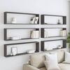 vidaXL Prateleiras parede forma de cubo 6pcs contr. 100x15x30 cm cinza