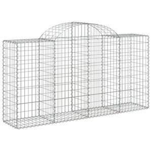 vidaXL Cesto gabi&atilde;o arqueado 200x50x100/120 cm ferro galvanizado
