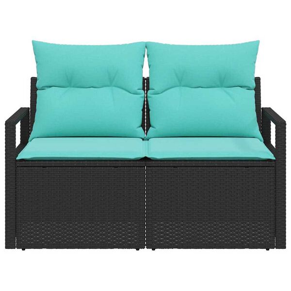 vidaXL Sof&aacute; de jardim com almofada 120 x 62 x 69 cm. vime PE