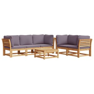 vidaXL 6 pcs conjunto lounge jardim c/almofad&otilde;es madeira maci&ccedil;a ac&aacute;cia