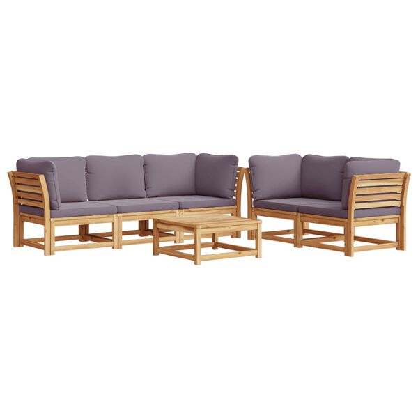 vidaXL 6 pcs conjunto lounge jardim c/almofad&otilde;es madeira maci&ccedil;a ac&aacute;cia