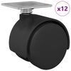 vidaXL Rod&iacute;zio Girat&oacute;rio 12 unid. Preto 39,5 x 39,5 x 37,8 mm
