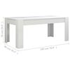 vidaXL Mesa de jantar 180x90x76 cm contraplacado branco brilhante