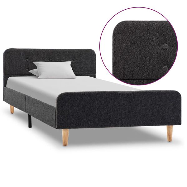 vidaXL Estrutura de cama 90x200 cm serapilheira cinzento-escuro