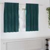 vidaXL Cortinas com cortinas 2 pcs Verde-escuro 140 x 140 cm Veludo