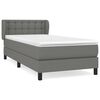 vidaXL Cama com molas/colch&atilde;o 100x200 cm tecido cinza-escuro