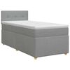 vidaXL Cama box spring com colch&atilde;o Cinzento-claro 90 x 190 cm Tecido