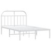 vidaXL Estrutura de cama com cabeceira 120x190 cm metal branco