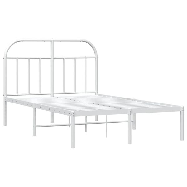 vidaXL Estrutura de cama com cabeceira 120x190 cm metal branco