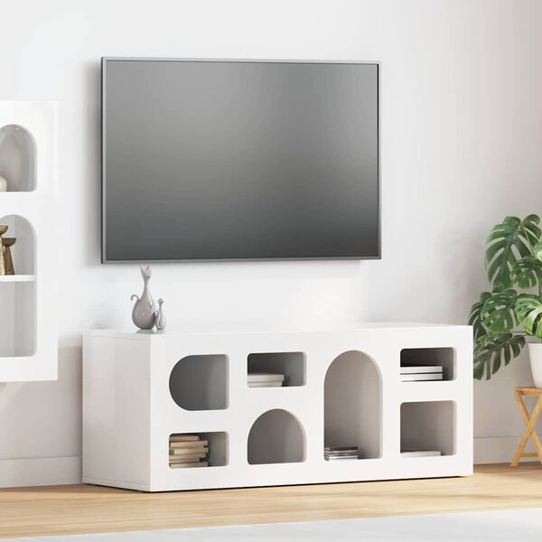 vidaXL Gabinete para TV Branco Brilhante 100 x 35 x 40 cm
