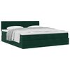 vidaXL Estrutura de cama otomana com colch&atilde;o 160x200 cm verde escuro