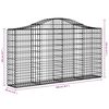 vidaXL Cestos gabião arqueados 30 pcs 200x30x100/120 ferro galvanizado