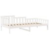vidaXL Conj. sof&aacute;-cama e banco c/ telhado 90x190cm pinho maci&ccedil;o branco