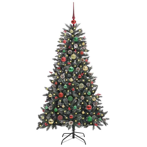 vidaXL &Aacute;rvore de Natal Artificial Verde 150 cm PVC, Pl&aacute;stico e A&ccedil;o