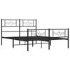 vidaXL Estrutura de cama com cabeceira e p&eacute;s 120x200 cm metal preto