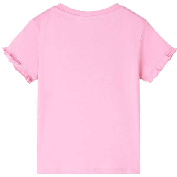 T-shirt manga curta para crian&ccedil;a rosa-choque 92