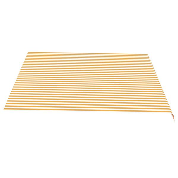 vidaXL Tecido de substitui&ccedil;&atilde;o para toldo 4,5x3,5 m amarelo e branco