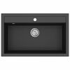 vidaXL Lava-louça com 1 cuba granito preto